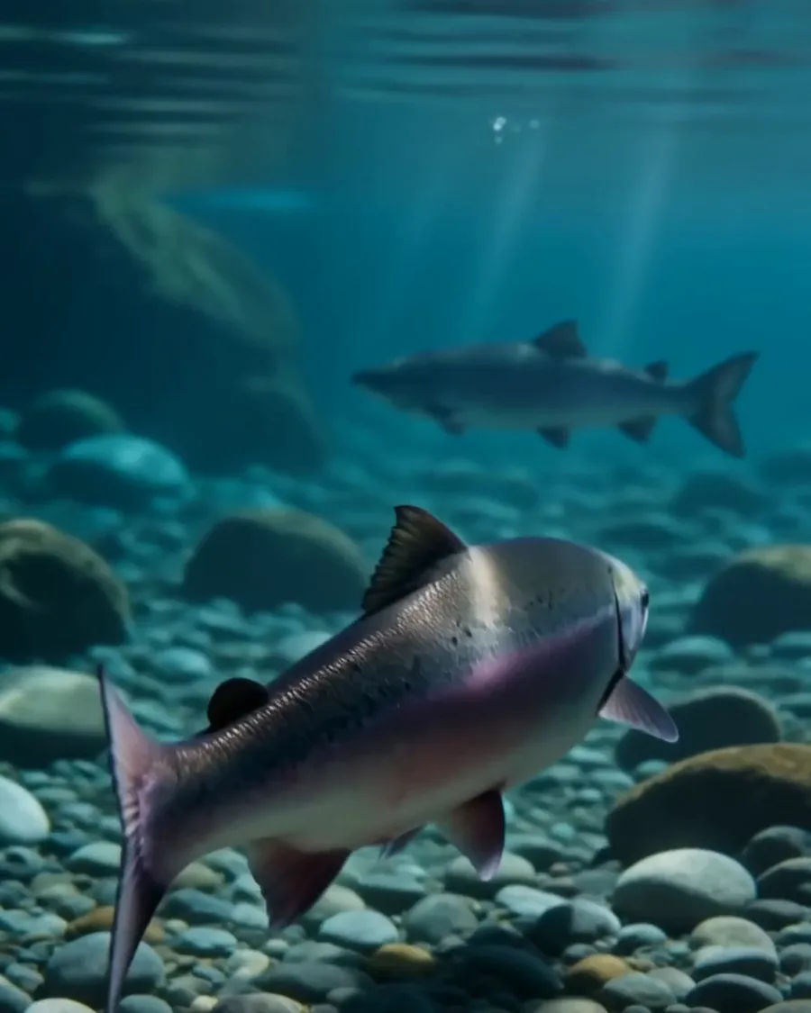 Saumon dans une eau claire